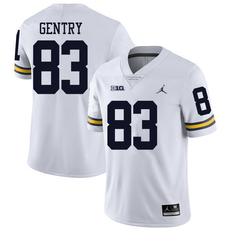 Jordan Brand Men #83 Zach Gentry Michigan Wolverines College Football Jerseys Sale-White